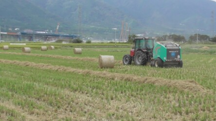 ロールベール作業中