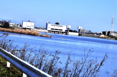 日光川と善太川の合流地点